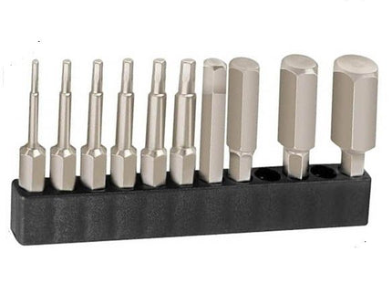 10pcs Hexagon Head Drive Bit Set ( H1.5-H12 ) - Magnetic 1/4" Shank - 50mm Length
