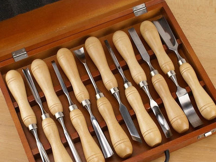 12pc Wood Carving Chisel Set (Wooden box)