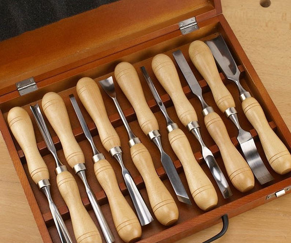 12pc Wood Carving Chisel Set (Wooden box)