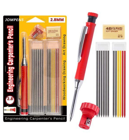 2.8mm Carpenter Pencil with Sharpener and Refills