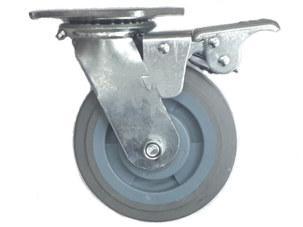 6" (150mm) Heavy Duty Solid Nylon Wheel Castor (Swivel and with Brake) 50mm Wide