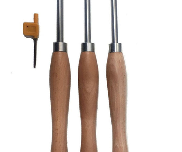 3pc Carbide Replaceable Tip Woodturning Set