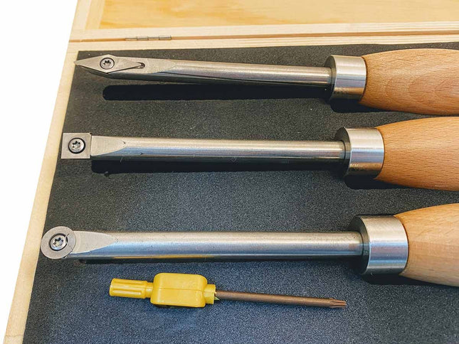 3pc Carbide Replaceable Tip Woodturning Set