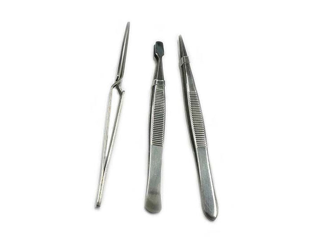 3pc Stainless Steel Tweezer Set