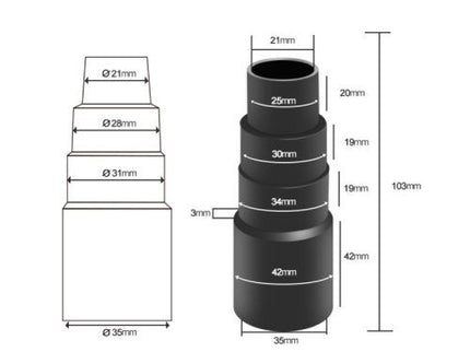 4-Step / 5-Step Connecter for Dust Collection