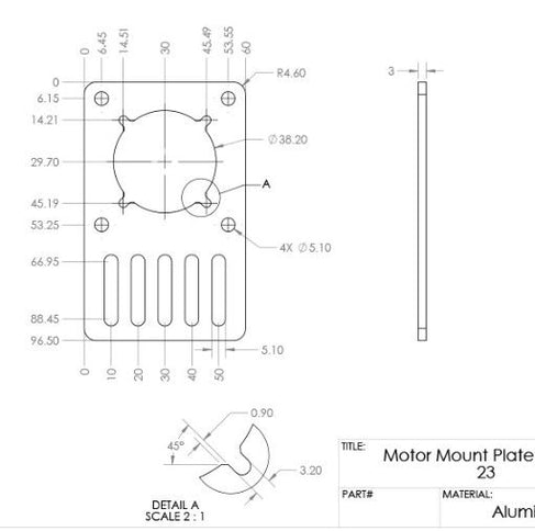 Stepper Motor Mount Plate (Straight)
