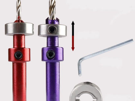 5pc Carbide Tipped Drill & Countersink with Stop Set (8mm Shank)