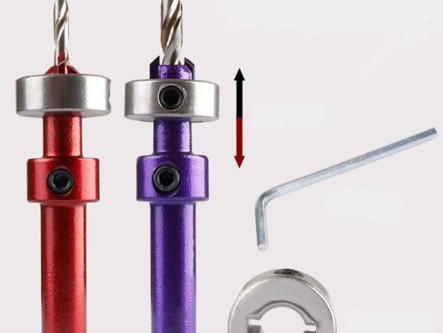 Carbide Tipped Drill & Countersink with Stop Collet (Straight Shank)