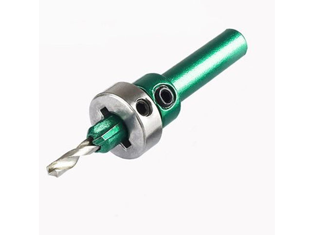 Carbide Tipped Drill & Countersink with Stop Collet (Straight Shank)