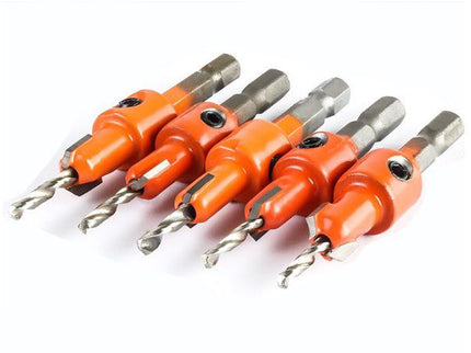 4pc Carbide Tipped Drill & Countersink Set ( 8mm Head ) Quick Change Shank
