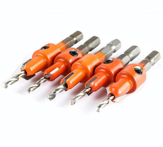 4pc Carbide Tipped Drill & Countersink Set ( 8mm Head ) Quick Change Shank