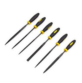 6pc/set Straight Needle File Set with plastic handle