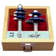 McJING Tools 2-piece rail stile panel undercutter bit set with two high-precision router bits for woodworking projects.