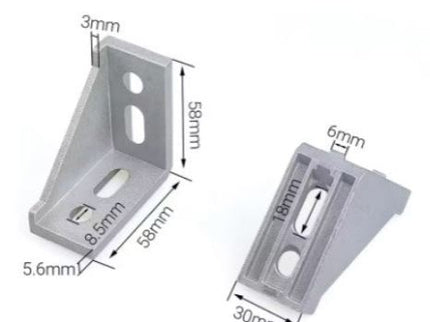 Aluminum Right Angle Corner Deep Bracket