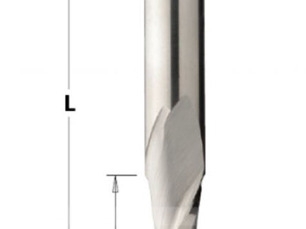 Solid carbide spiral upcut round nose bit by McJING Tools with a bull nose end, designed for precise woodworking and routing tasks.