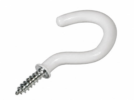 PVC Coated Cup Hook Screw (White)