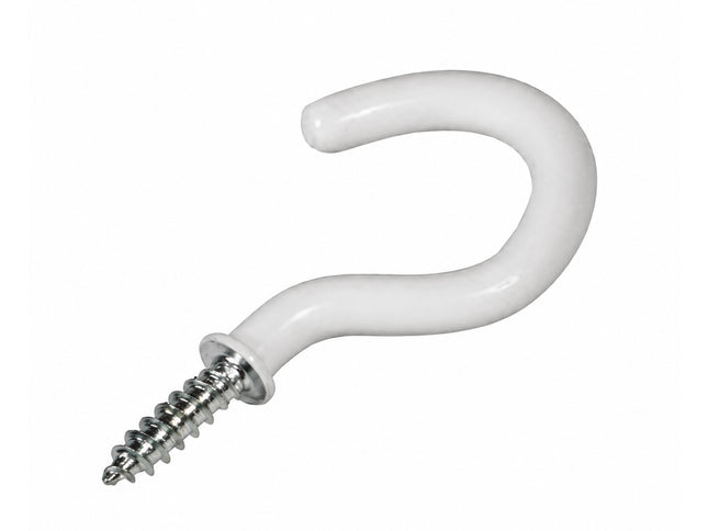 PVC Coated Cup Hook Screw (White)
