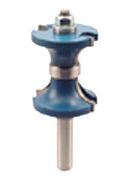 Double-sided roundover bit from McJING Tools, showing its sharp cutting edges and roundover profile for woodworking projects.