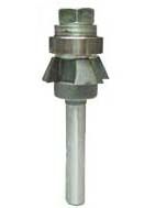 McJING Tools flush and bevel trimming bit for woodworking, featuring sharp cutting edges and a sturdy metal body.