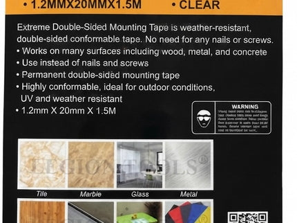 Double sided clear mounting tape
