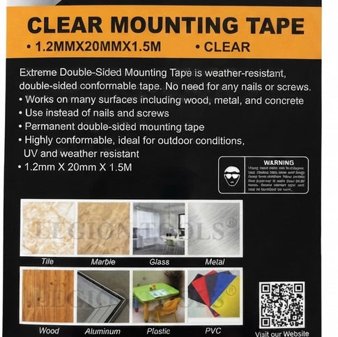 Double sided clear mounting tape