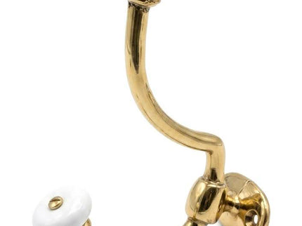 Brass Coat Hook With Ceramic Head