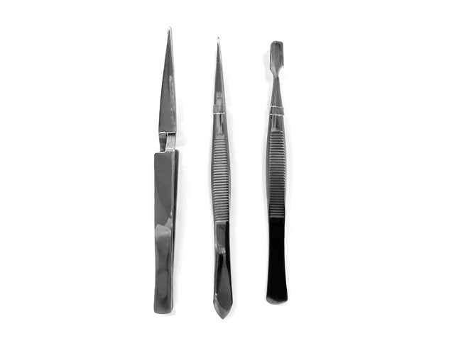 3pc Stainless Steel Tweezer Set