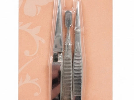 3pc Stainless Steel Tweezer Set