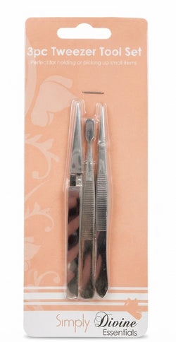 3pc Stainless Steel Tweezer Set