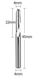 Solid Carbide Spiral Upcut Bit (1-Flute) for Aluminum
