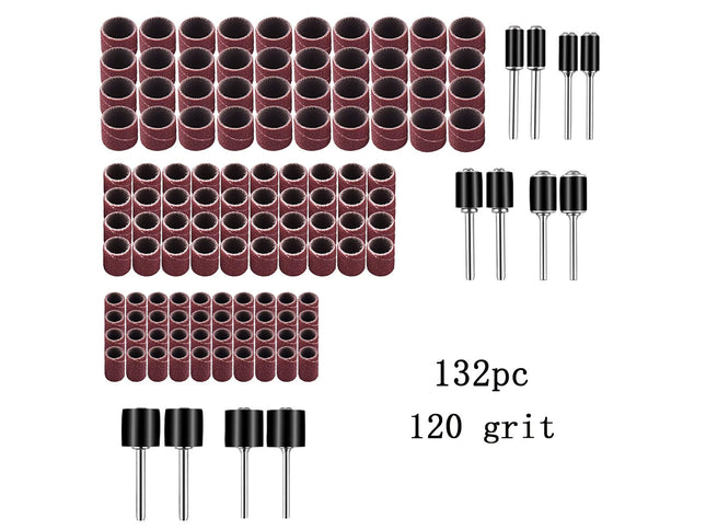 132pcs Drum Sander and Mandrel Kit ( 3.17mm Shank G120)