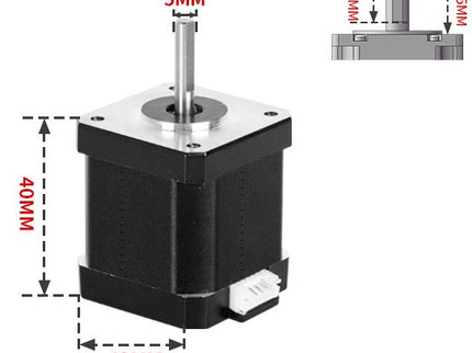 42 Series Stepper Motor - 40mm Length - 5mm Shaft (Nema 17)