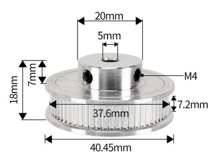 GT2 - 60-Tooth Timing Belt Pulley