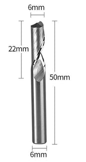 Solid Carbide Spiral Upcut Bit (1-Flute) for Aluminum