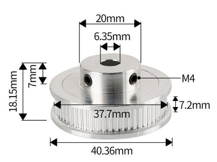 GT2 - 60-Tooth Timing Belt Pulley