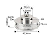 GT2 x 60T x 6mm x 6.35mm Bore