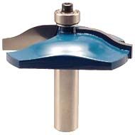 McJING Tools Ogee Fillet Raised Panel Bit for woodworking, showing the detailed cutting edge and overall shape of the bit.