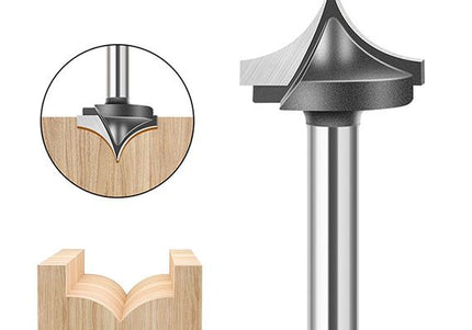 Point Cutting Roundover Bit ( 1/4" Shank )