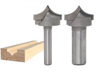 McJING Tools point cutting roundover bit for woodwork, showing sharp cutting edges and rounded profile for smooth finishes.
