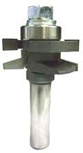 Reversible beveled rail and stile bit by McJING Tools, showing the cutting edges and beveled design for woodworking joints.