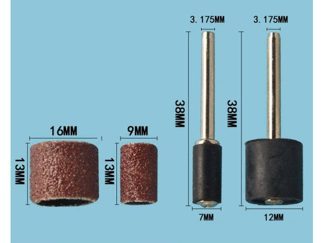 1/4"- 1/2" Rubber Mandrel and Sleeve Drum Sander 3.17mm Shank