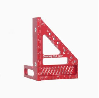 3D Try Square Ruler with Line Hole (Alloy)