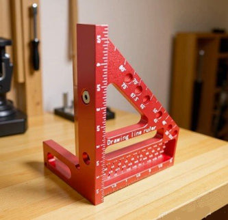 3D Try Square Ruler with Line Hole (Alloy)