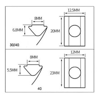 Roll in Sliding T-Nut with Spring / Ball Laoded  for Aluminium Extrusions