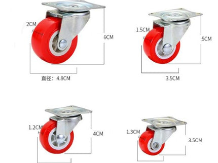 Swivel Wheel Castor (Red PU)