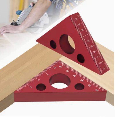Triangle 45°/ 90° Square Ruler (Alloy)