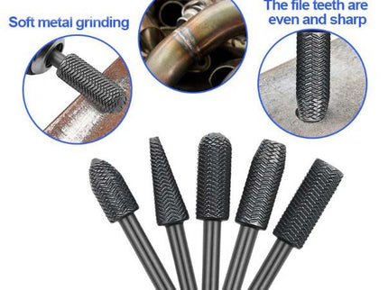 5pc Light Metal Rotary File Burr Set