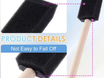10pcs/set Wooden Handle Foam Brushes