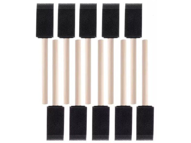 10pcs/set Wooden Handle Foam Brushes