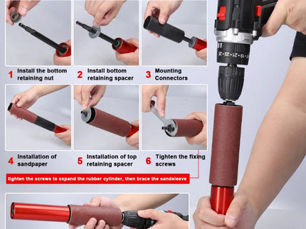 Spindle Sander Adapter with 10Pcs Sandpaper (25 / 38mm)